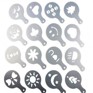 Moule à café transfrontalier Coffeemould pour Latte, Cappuccino, Poudre à saupoudrer, Spray graphique, Moule artistique pour café en forme de fleur - Product Image 3