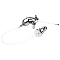 Cage de chasteté en métal FRRK avec plug anal GS001 Cage à bite en acier inoxydable Pee BDSM Anneaux de pénis Verrouillage urétral coq Flirter Sex Toy