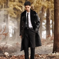 NAFA OEM Chic Oversize Cozy Merino Lamb Sheep Fur Shearling Abrigo largo de invierno para hombre con comodidad