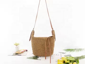 Sac de plage décontracté pour femmes en forme de boulettes tressées pour les vacances d'été, fermeture éclair, sac de voyage bohème portable - Product Image 4