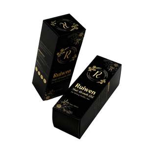 Premium Custom 350g Coated Paper <b>Hair</b> Oil <b>Boxes</b> Packaging With Gold Foil Logo - Product Image 4