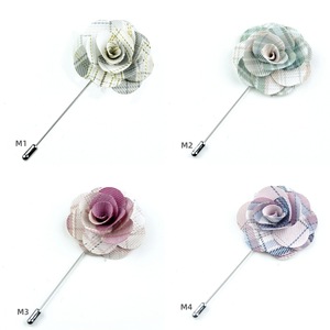 Broche Largo Hecho a Mano con Diseño de Flor de <span class=keywords><strong>Camelia</strong></span> a Cuadros, Pin de Solapa para Traje de Caballero, para Bodas y Ocasiones Formales - Product Image 6