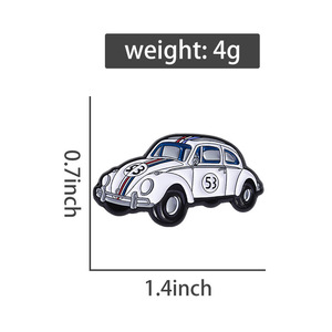 Nuevo diseño Retro <span class=keywords><strong>escarabajo</strong></span> forma de <span class=keywords><strong>coche</strong></span> cubierta broche esmalte Pin modelo negro níquel divertido solapa insignia ropa joyería regalo promocional - Product Image 5