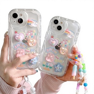 เคสโทรศัพท์ซิลิโคนเจลนุ่มลายการ์ตูนกระต่าย 17/16/15 พร้อมดีไซน์สายคล้องไอศกรีมสีรุ้ง - Product Image 2