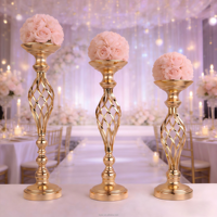 Vase à fleurs moderne de luxe en or - Vente en gros de centre de table élégant pour les décorations de mariage