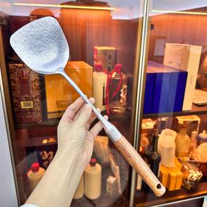 Spatule en titane pur avec manche en bois de rose pour service buffet, équipement de cuisine de restaurant, fabrication Jieyang - Product Image 5