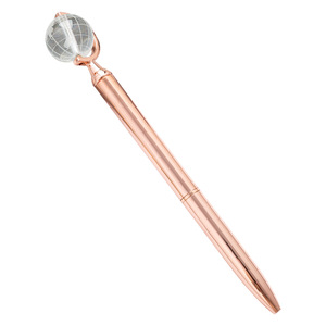 Venta al por mayor 1PC elegante latón globo bolígrafo personalizable Oficina regalo con logotipo imprimible 0,5mm/0,7mm ancho de escritura - Product Image 1