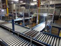Système de convoyeur à rouleaux automatisé TOSHINE en acier inoxydable pour le transport de palettes, empileur et déempileur robuste pour entrepôt, 20 m/min