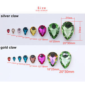 Diamantes de imitación en forma de lágrima de alta calidad, piedras de cristal de 7x10 Mm con parte trasera plana para coser ropa, bolsos de vestir de boda, zapatos - Product Image 5