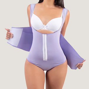 Body sin Mangas con Escote Abierto y <span class=keywords><strong>Faja</strong></span> para Cinturones, para Mujer, Antibacteriano, Control Medio, Spandex/Nailon, Removible - Product Image 1