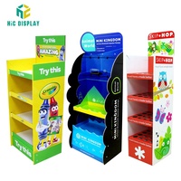 Présentoir ondulé de carton de support de promotion de magasin de détail de supports d'affichage de plancher de position debout libre fait sur commande de Hic