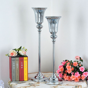 Tall Gold Silver Wedding <strong>Flower</strong> Stand Centerpiece Metal Trumpet <strong>Flower</strong> <strong>Vase</strong> for Party Table Decorations - Product Image 3