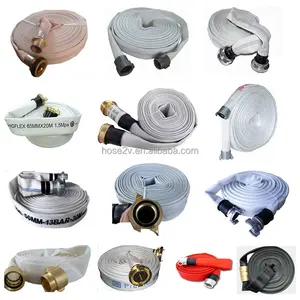 PVC/Rubber Lined Fire Fighting Hose Canvas Fire Hose With NST Thread Aluminum Male X Female PIN LUG Fittings W.P:10Bar/145PSI