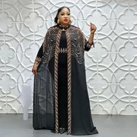 Ensemble deux pièces élégant pour femmes, robes turques, décorations luxueuses en strass, robes africaines.
