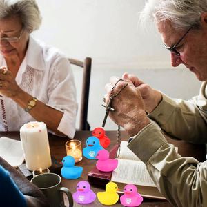 Patitos de Goma Multicolor con la Frase 'Jesus Loves You', Juguetes de Baño para Baby Shower, Recuerdos Religiosos para Fiestas, Regalos de Cumpleaños, Recompensas de Iglesia - Product Image 3
