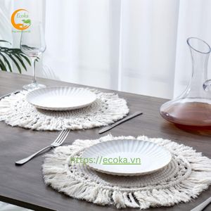 Manteles Individuales de Macramé de Lujo, Estilo Boho, con Flecos, Tejidos en Algodón Ecológico, para Mesa de Comedor, Decoración para el Hogar y Bodas - Product Image 6