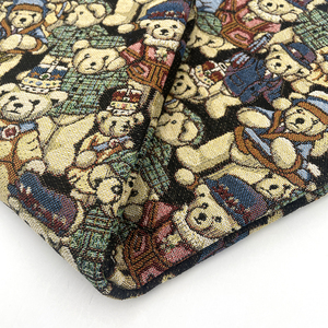 2023 marioneta de oso de dibujos animados tela de algodón Jacquard tejida para decoración del hogar para niños y niñas bolsos de tapicería zapatos - Product Image 1