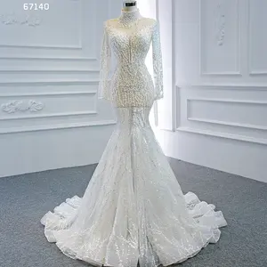 Jancember arsm67140 vestido de noiva, branco, de luxo, cristal, vestido de noiva, de baile