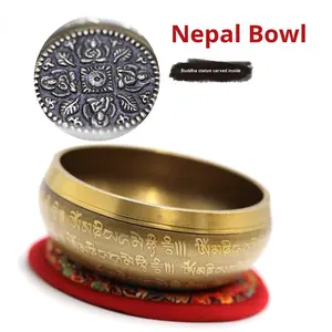 Cuenco para cantar de Yoga y meditación, acabado antiguo de cobre martillado a mano para decoración de escritorio de oficina en casa, regalo de relajación - Product Image 4