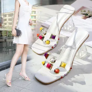 Großhandel muffin sandale koreanische plattform-Lässige weibliche Strass Sandalen Para Mulher Sumer Plus Size Low Wedge Sandalen
