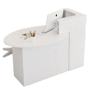 Mostrador de Caja Registradora Moderno y Duradero con Luz LED, MDF Ecológico, Diseño Contemporáneo para Hotel, Gimnasio, Hospital, Supermercado, Recepción - Product Image 1