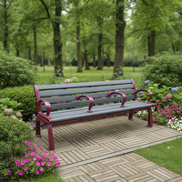 Fauteuil de jardin 3 places moderne en aluminium moulé robuste, avec lattes en HDPE recyclé, imperméable, anti-décoloration, écologique et durable