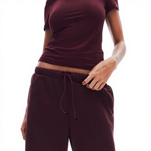 Pantalon de jogging décontracté pour homme, bordeaux, coupe large, taille élastique avec cordon de serrage, respirant, idéal pour l'automne - Product Image 4