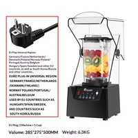 Machine à glace pilée commerciale, mixeur silencieux à batterie pour smoothies et thés au lait, vitesse variable, idéal pour hôtels et commerces.
