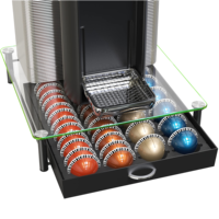 Support de sol pour capsules Vertuo en verre trempé Deco Brothers Crystal, type simple, 24 grandes, 48 petites, 36,3x34x8,9cm
