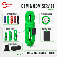 Corde statique LONGPU en nylon 9mm-14mm torsadée 2 brins haute résistance, épissable, pour protection, levage auxiliaire et charge lourde