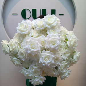 LO-200 Toile <span class=keywords><strong>de</strong></span> Fond en Soie Blanche <span class=keywords><strong>de</strong></span> Haute Qualité, Bouquets <span class=keywords><strong>de</strong></span> Fleurs <span class=keywords><strong>D</strong></span>écoratifs <span class=keywords><strong>de</strong></span> Mariage avec Roses Artificielles et Diamants - Product Image 4