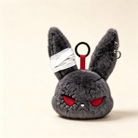 Peluche gothique personnalisée, cadeau d'Halloween, lapin zombie effrayant et mignon, petit lapin punk en peluche, porte-clés pour sac à dos