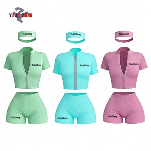 Completo Sportivo Personalizzato da Donna per Palestra e Fitness, Top Yoga con Zip e Leggings a Vita Alta, Set Due Pezzi - Product Image 3