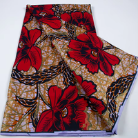 Nouveau Grand Wax 6 Yards Tissu Wax Doré Super Grand avec Motif Pailleté et Gaufré 100% Coton Hollandais Batik Tissus Africains Imprimés Wax
