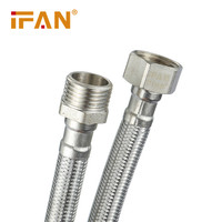 Tuyau de douche flexible tressé IFAN 1/2 pouce en acier inoxydable avec insert et écrou en laiton