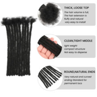 Extensions de Dreadlocks en Cheveux Humains 0,6 cm 0,8 cm Naturelles à Tresser au Crochet pour Homme – Lot de Dreads Afro Vierge