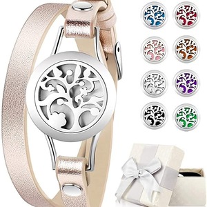 Bracelet en acier inoxydable et titane ajouré pour <span class=keywords><strong>parfum</strong></span> et huiles essentielles, bracelet en métal pour poignet - Product Image 6