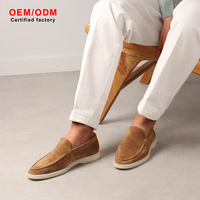 Mocasines de Hombre Marrones de Cachemira Premium, Cuero Genuino, Impermeables, Transpirables, Hechos a Mano, Sin Cordones, Formales, de Vestir, Clásicos