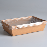 Meilleure vente de boîte d'emballage en papier à emporter de 1400ml pour sushi avec revêtement UV d'écran en soie à deux cellules pour croustilles alimentaires