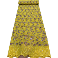 Tissu en voile suisse brodé NI.AI avec pierres, en coton africain, pour femmes nigérianes, idéal pour les fêtes
