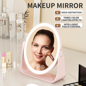 Specchio Cosmetico Portatile a LED con Luce Tricolore e Illuminazione da Tavolo per Dormitorio e Ufficio - Product Image 3