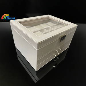 Multi-layer Jewelry & Watch Organizer with Drawers,Desktop Multi-functional Jewelry and Watch Display Organizer with <b>Window</b> - Product Image 4