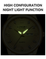 LONGBO – montre de luxe en acier inoxydable pour hommes, livraison directe personnalisée, étanche 3atm