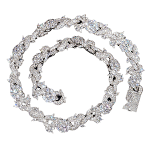 Hip Hop Flower Ball Cuban <b>Chain</b> Necklace 925 Silver Moissanite Diamond Jewelry for <b>Rapper</b> Style Party Wear Gift - Product Image 1