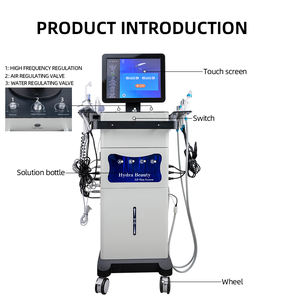Machine d'hydrodermabrasion de beauté clinique 14-en-1 la plus vendue avec poignée OEM, jet d'eau Aqua Hydro H2O2, prise européenne - Product Image 6