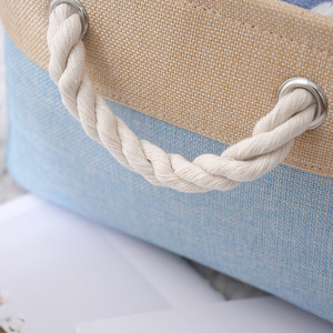 Caja de Almacenamiento Rectangular Plegable de Tela con Cuerda de Lino, para Organización de Ropa y Juguetes, Uso en Escritorio, Otoño 2024 - Product Image 4