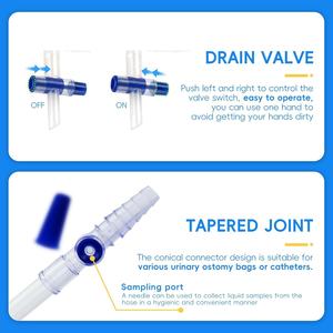 ถุงเก็บปัสสาวะแบบใช้แล้วทิ้งขนาดใหญ่ 2000 มล. ผลิตจาก PVC/PE/PES สำหรับผู้ใหญ่ พร้อมสายสวนปัสสาวะ จัดส่งข้ามประเทศ - Product Image 5