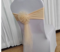 Arc en organza champagne de luxe avec arc à ceinture en spandex pour housses de chaise de mariage