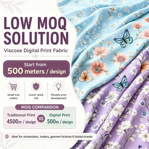 Tela de Viscosa Rayón, Tejido 100% Rayón Challis para Vestido de Verano, Estampado Floral Digital, Alta Calidad, Bajo Precio, 58 Pulgadas - Product Image 4