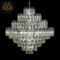 Lustre en acrylique de luxe à huit étages, décoration suspendue au plafond pour mariage, hôtel, fête, banquet